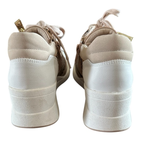 Aldo Sneakers Womens  8.5 Neutral Tones Textured Snake Print and Side Zippers - Picture 4 of 5